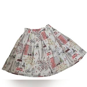 Handmade Girls Flare Skirt With A Vintage Paris Theme Print